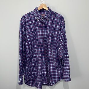 Vineyard Vines men’s size large Tucker cotton shirt long sleeve blue red square